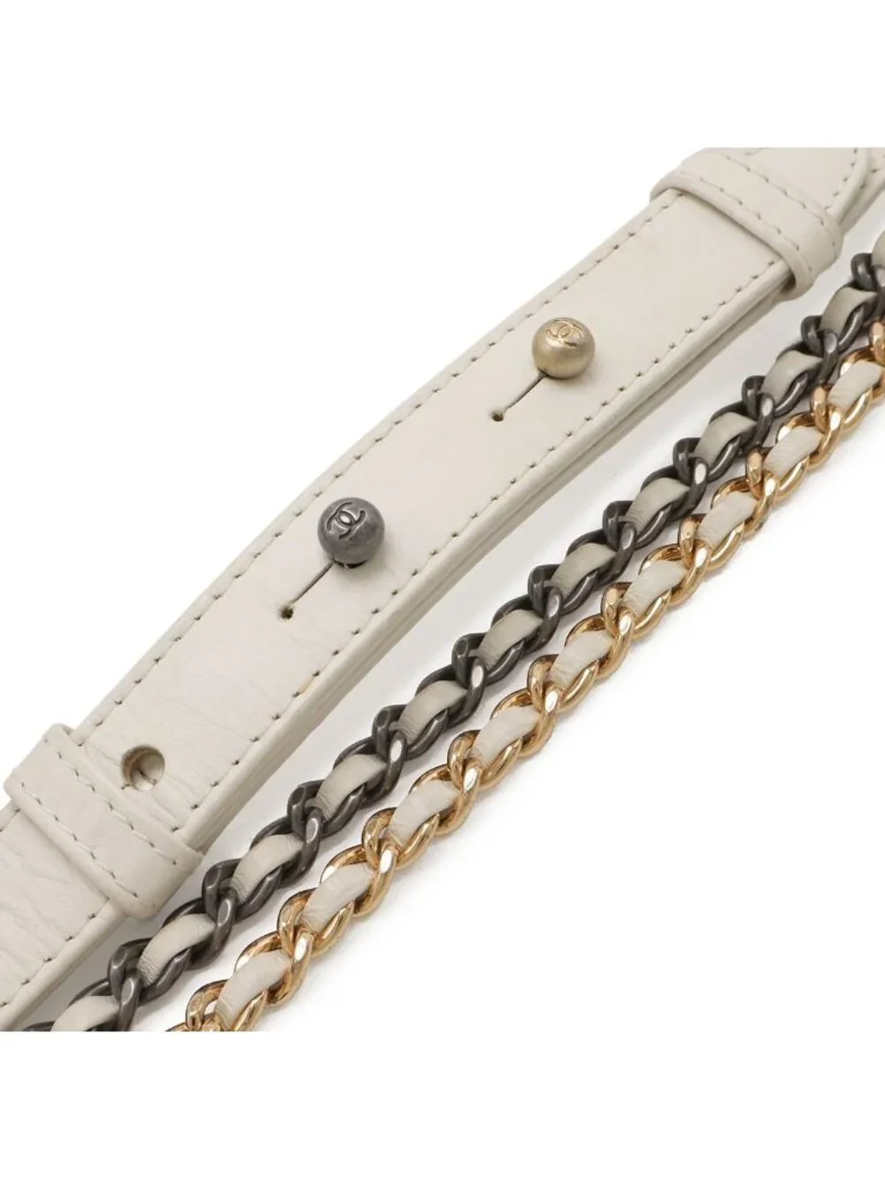 Chanel Gabriel de Small Hobo Chain Shoulder Bag Ivory Gold Silver